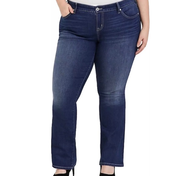Torrid Denim Jeans Slim Boot Cut Worn Hem Plus 24